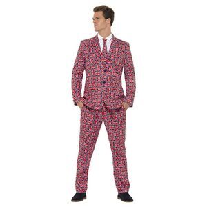 Smiffys Mens Union Jack Costume Suit / Royal Blue/Red/White